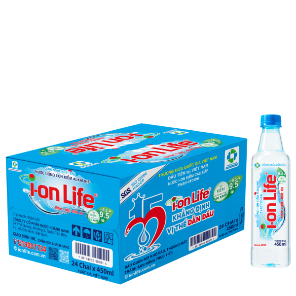 Thùng nước khoáng i-on Life 450ml
